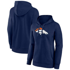 Denver Broncos Women's Primary Logo Pullover Hoodie Navy | NFL