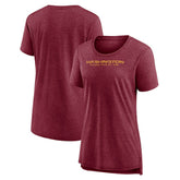 Washington Commanders Women's Throwback Team Logo Tri-Blend T-Shirt Heather Burgundy | NFL