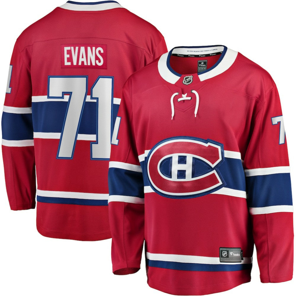 Jake Evans Montreal Canadiens Fanatics Home Breakaway Player Jersey - Red - NHL