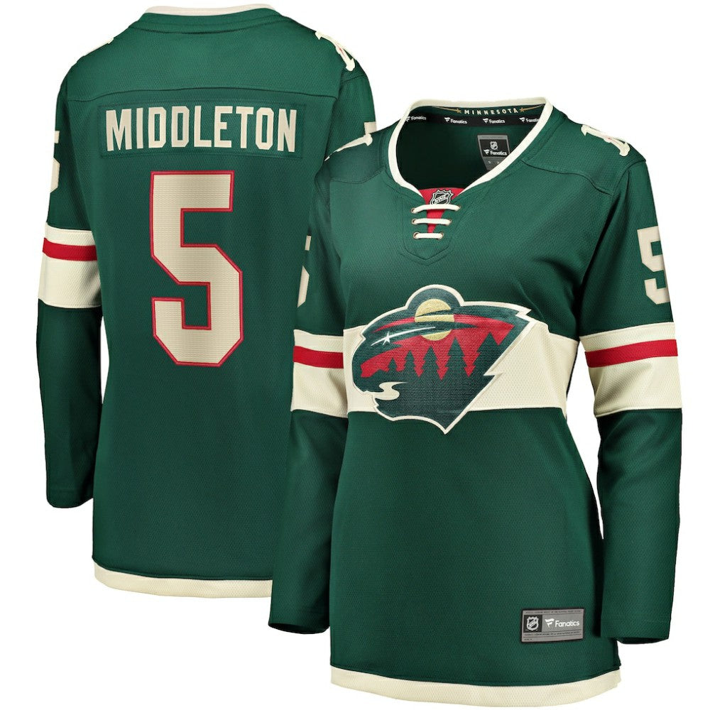 Jake Middleton Minnesota Wild Fanatics Women's Home Breakaway Player Jersey - Green - NHL