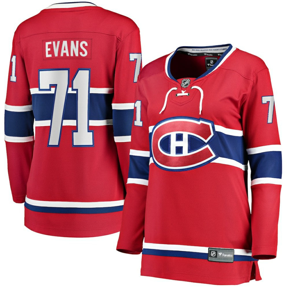 Jake Evans Montreal Canadiens Fanatics Women's Home Breakaway Player Jersey - Red - NHL