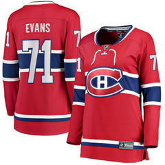 Jake Evans Montreal Canadiens Fanatics Women's Home Breakaway Player Jersey - Red - NHL