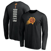 Devin Booker Phoenix Suns Playmaker Name & Number Long Sleeve T-Shirt Black - NBA