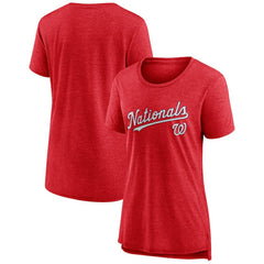 Washington Nationals Women's Official Wordmark Tri-Blend T-Shirt - MLB