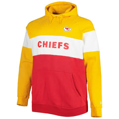 Kansas City Chiefs New Era Big & Tall Current Colorblock Raglan Fleece Pullover Hoodie Red/Gold | NFL