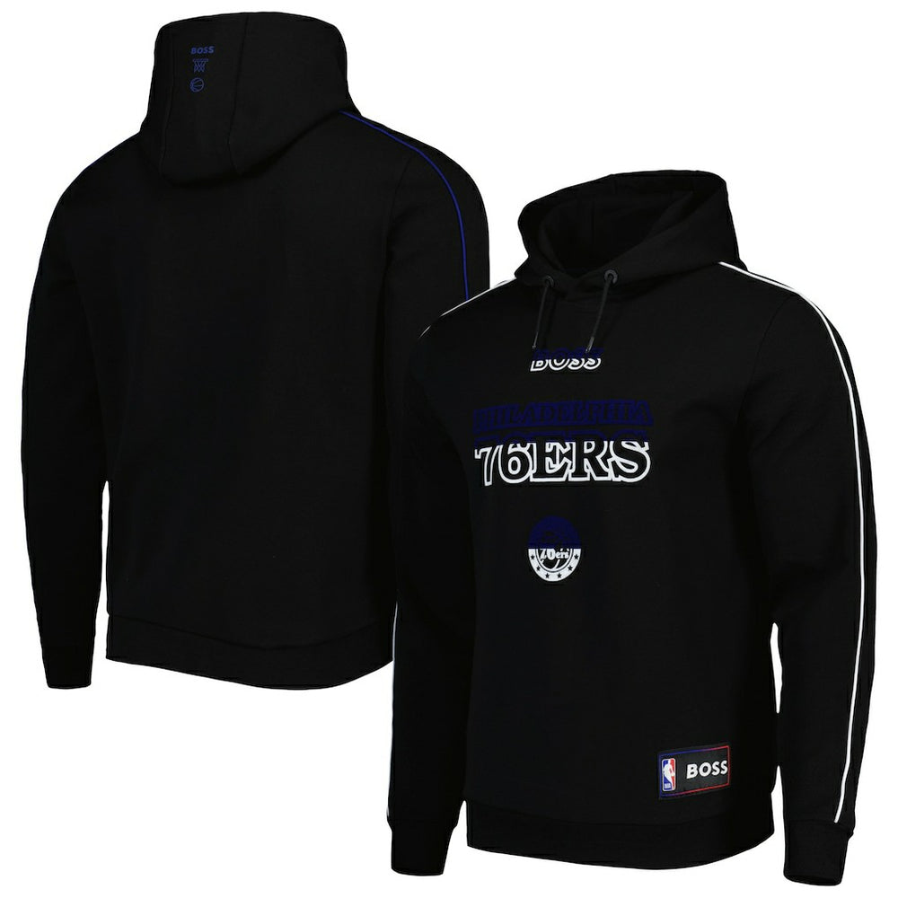 Philadelphia 76ers NBA x Hugo Boss Team Bounce Tri-Blend Pullover Hoodie Black - NBA