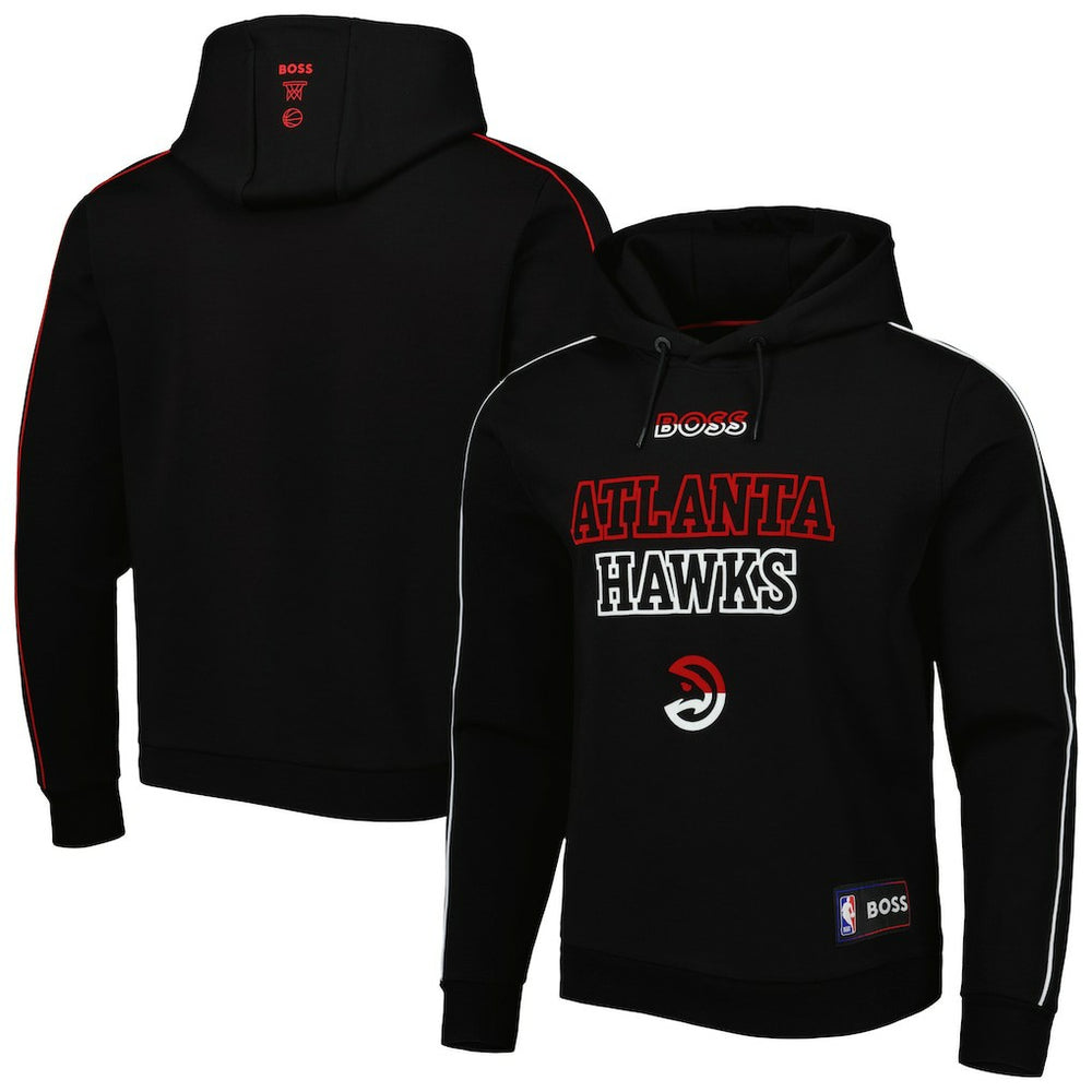 Atlanta Hawks NBA x Hugo Boss Team Bounce Tri-Blend Pullover Hoodie Black - NBA