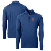 Denver Broncos Cutter & Buck Adapt Eco Knit Stretch Recycled Big & Tall Quarter-Zip Throwback Pullover Top Royal | NFL