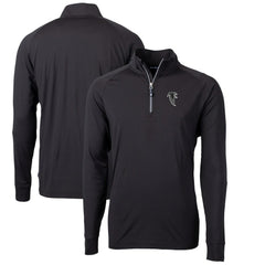 Atlanta Falcons Cutter & Buck Adapt Eco Knit Stretch Recycled Big & Tall Quarter-Zip Throwback Pullover Top Black | NFL