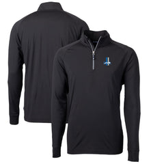 Detroit Lions Cutter & Buck Adapt Eco Knit Stretch Recycled Big & Tall Quarter-Zip Throwback Pullover Top Black | NFL