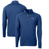 Seattle Seahawks Cutter & Buck Adapt Eco Knit Stretch Recycled Big & Tall Quarter-Zip Throwback Pullover Top Royal | NFL