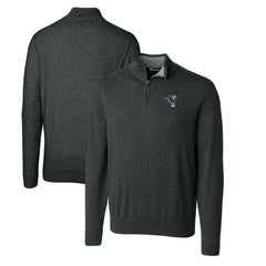 Indianapolis Colts Cutter & Buck Throwback Logo Lakemont Tri-Blend Big & Tall Quarter-Zip Pullover Sweater Heather Charcoal | NFL