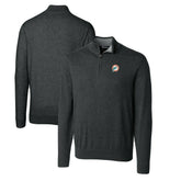 Miami Dolphins Cutter & Buck Throwback Logo Lakemont Tri-Blend Big & Tall Quarter-Zip Pullover Sweater Heather Charcoal | NFL