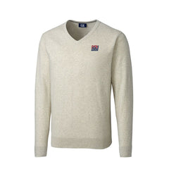 New York Giants Cutter & Buck Throwback Logo Lakemont Tri-Blend Big & Tall V-Neck Pullover Sweater Oatmeal | NFL