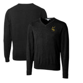 Pittsburgh Steelers Cutter & Buck Throwback Logo Lakemont Tri-Blend Big & Tall V-Neck Pullover Sweater Black | NFL