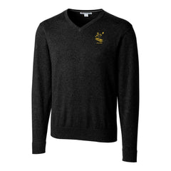 Pittsburgh Steelers Cutter & Buck Throwback Logo Lakemont Tri-Blend Big & Tall V-Neck Pullover Sweater Black | NFL