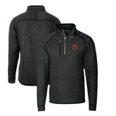 Chicago Bears Cutter & Buck Mainsail Sweater-Knit Big & Tall Half-Zip Pullover Jacket Heather Charcoal | NFL