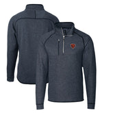 Chicago Bears Cutter & Buck Mainsail Sweater-Knit Big & Tall Half-Zip Pullover Jacket Heather Navy | NFL