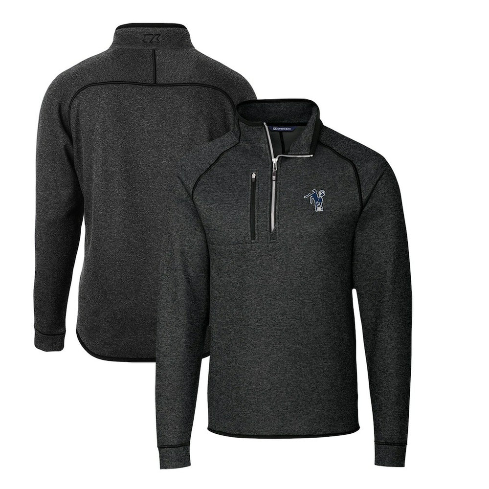 Indianapolis Colts Cutter & Buck Mainsail Sweater-Knit Big & Tall Half-Zip Pullover Jacket Heather Charcoal | NFL