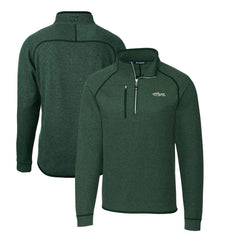 New York Jets Cutter & Buck Mainsail Sweater-Knit Big & Tall Half-Zip Pullover Jacket Heather Green | NFL
