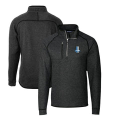 Detroit Lions Cutter & Buck Mainsail Sweater-Knit Big & Tall Half-Zip Pullover Jacket Heather Charcoal | NFL