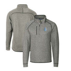 Detroit Lions Cutter & Buck Mainsail Sweater-Knit Big & Tall Half-Zip Pullover Jacket Heather Gray | NFL