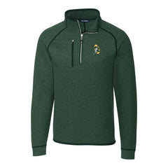 Green Bay Packers Cutter & Buck Mainsail Sweater-Knit Big & Tall Half-Zip Pullover Jacket Heather Green | NFL