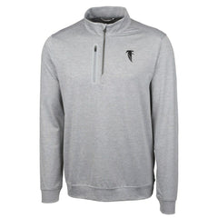 Atlanta Falcons Cutter & Buck Stealth Heathered Big & Tall Throwback Logo Quarter-Zip Pullover Top Gray | NFL