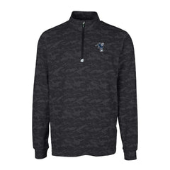Indianapolis Colts Cutter & Buck Throwback Logo Big & Tall Traverse Camo Print Stretch Quarter-Zip Pullover Top Black | NFL