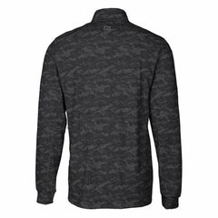 Detroit Lions Cutter & Buck Throwback Logo Big & Tall Traverse Camo Print Stretch Quarter-Zip Pullover Top Black | NFL