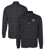 Las Vegas Raiders Cutter & Buck Throwback Logo Big & Tall Traverse Camo Print Stretch Quarter-Zip Pullover Top Black | NFL