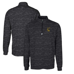 Pittsburgh Steelers Cutter & Buck Throwback Logo Big & Tall Traverse Camo Print Stretch Quarter-Zip Pullover Top Black | NFL
