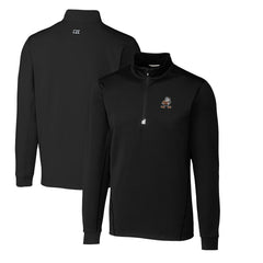 Cleveland Browns Cutter & Buck Throwback Logo Traverse Stretch Quarter-Zip Big & Tall Pullover Top Black | NFL
