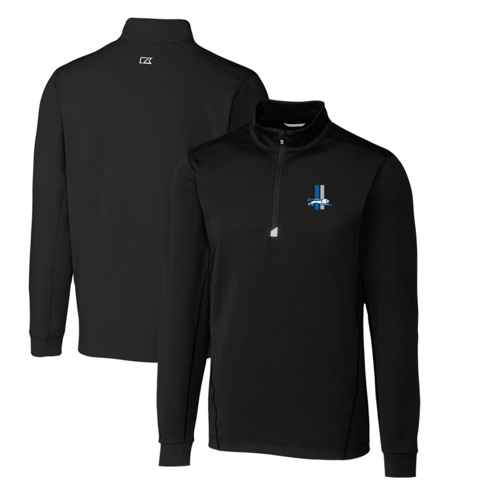 Detroit Lions Cutter & Buck Throwback Logo Traverse Stretch Quarter-Zip Big & Tall Pullover Top Black | NFL