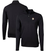 Miami Dolphins Cutter & Buck Throwback Logo Virtue Eco Pique Recycled Quarter-Zip Big & Tall Pullover Top Black | NFL