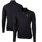 Atlanta Falcons Cutter & Buck Throwback Logo Virtue Eco Pique Recycled Quarter-Zip Big & Tall Pullover Top Black | NFL
