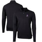 New England Patriots Cutter & Buck Throwback Logo Virtue Eco Pique Recycled Quarter-Zip Big & Tall Pullover Top Black | NFL
