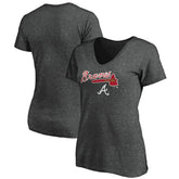 Atlanta Braves Women's Team Lockup V-Neck T-Shirt - MLB