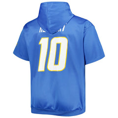 Justin Herbert Los Angeles Chargers Big & Tall Short Sleeve Pullover Hoodie Powder Blue | NFL