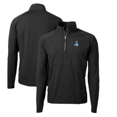 Detroit Lions Cutter & Buck Adapt Eco Knit Hybrid Recycled Quarter-Zip Throwback Pullover Top Black | NFL