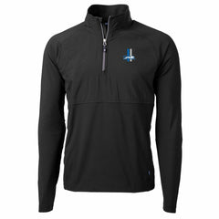 Detroit Lions Cutter & Buck Adapt Eco Knit Hybrid Recycled Quarter-Zip Throwback Pullover Top Black | NFL
