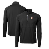 Miami Dolphins Cutter & Buck Adapt Eco Knit Hybrid Recycled Quarter-Zip Throwback Pullover Top Black | NFL