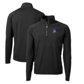 New England Patriots Cutter & Buck Adapt Eco Knit Hybrid Recycled Quarter-Zip Throwback Pullover Top Black | NFL