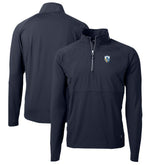 Los Angeles Chargers Cutter & Buck Adapt Eco Knit Hybrid Recycled Quarter-Zip Throwback Pullover Top Navy | NFL