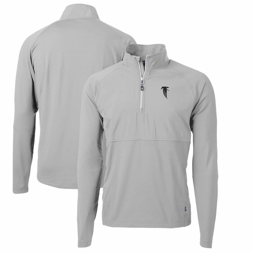 Atlanta Falcons Cutter & Buck Adapt Eco Knit Hybrid Recycled Quarter-Zip Throwback Pullover Top Gray | NFL