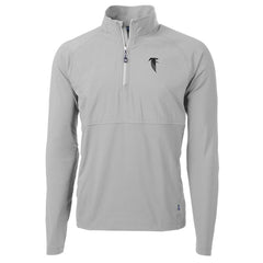 Atlanta Falcons Cutter & Buck Adapt Eco Knit Hybrid Recycled Quarter-Zip Throwback Pullover Top Gray | NFL