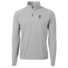 New England Patriots Cutter & Buck Adapt Eco Knit Hybrid Recycled Quarter-Zip Throwback Pullover Top Gray | NFL