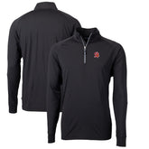 Tampa Bay Buccaneers Cutter & Buck Adapt Eco Knit Stretch Recycled Quarter-Zip Throwback Pullover Top Black | NFL