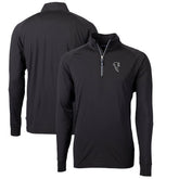 Atlanta Falcons Cutter & Buck Adapt Eco Knit Stretch Recycled Quarter-Zip Throwback Pullover Top Black | NFL