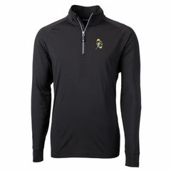 Green Bay Packers Cutter & Buck Adapt Eco Knit Stretch Recycled Quarter-Zip Throwback Pullover Top Black | NFL